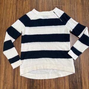 Abercrombie & Fitch White Navy Striped Knit Pullover Sweater Women’s Size S